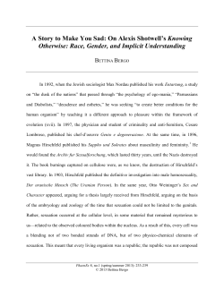 A Story to Make You Sad: On Alexis Shotwell`s Knowing Otherwise