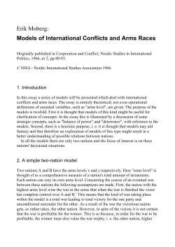 International Conflicts and Arms Races