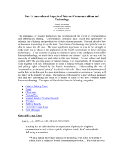 Fourth Amendment Aspects of Internet Communications and