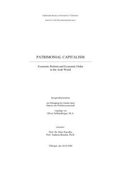 Patrimonial Capitalism - economic reform and economic order in the