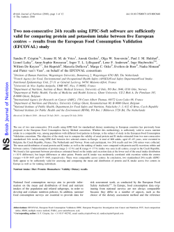 Two non-consecutive 24 h recalls using EPIC-Soft - Library