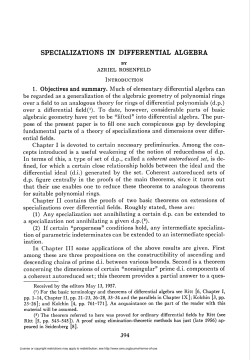 SPECIALIZATIONS IN DIFFERENTIAL ALGEBRA