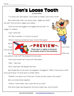 Ben`s Loose Tooth - Super Teacher Worksheets