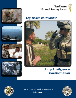 Key Issues Relevant to Army Intelligence Transformation