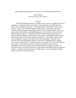 Latino Mobilizing Agents and Voter Choice in the 2008 Presidential