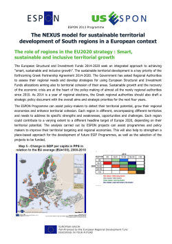 The NEXUS model for sustainable territorial development of South