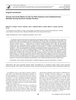 Chronic and Acute Effects of Coal Tar Pitch Exposure and