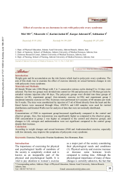 Effect of exercise on sex-hormone in rats with polycystic ovary