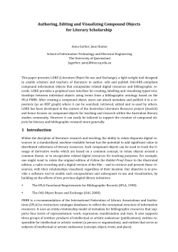 Authoring, Editing and Visualizing Compound Objects for Literary