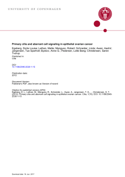Primary cilia and aberrant cell signaling in epithelial ovarian cancer
