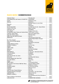 RADIO BERN1 SOMMERSONGS