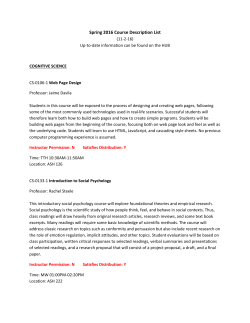 Spring 2016 Course Description List