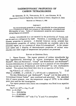 thermodynamic properties of carbon tetrachloride