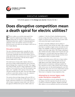 Does disruptive competition mean a death spiral for electric utilities?