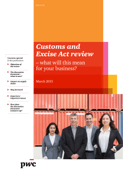 Customs and Excise Act review