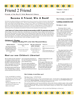 FOL News 2 - Roy R. Estle Memorial Library