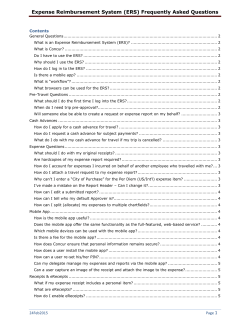 Expense Reimbursement System (ERS)