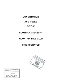 Read our Constitution here. - South Canterbury Mountain Bike Club
