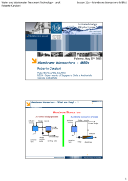 Membrane bioreactors - MBRs