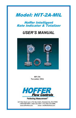 Model: HIT-2A-MIL - Hoffer Flow Control