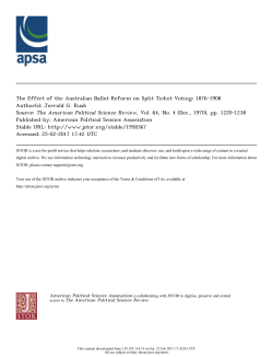 The Effect of the Australian Ballot Reform on Split Ticket Voting