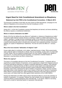 Urgent Need for Constitutional Referendum on Blasphemy