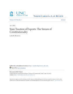 State Taxation of Exports: The Stream of Constitutionality