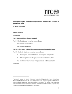 Strengthening the protection of precarious workers: the concept of