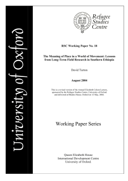 Meaning of Place in a World of Movement