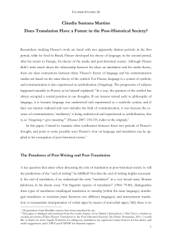Does translation - Flusser Studies
