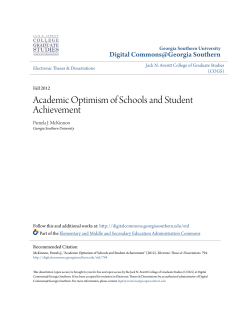 Academic Optimism of Schools and Student Achievement