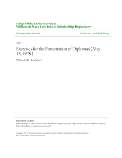 Exercises for the Presentation of Diplomas (May 13, 1979)