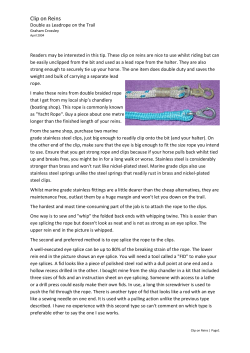 Clip on Reins - Bicentennial National Trail