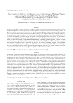 Determination of Diffusion Coefficients and Activation Energy of