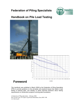 Foreword - The Federation of Piling Specialists