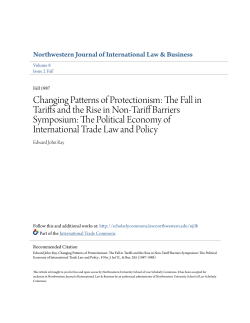 Changing Patterns of Protectionism: The Fall in Tariffs and the Rise