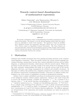 Towards context-based disambiguation of mathematical