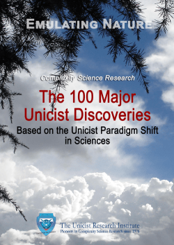 The 100 Major Unicist Discoveries