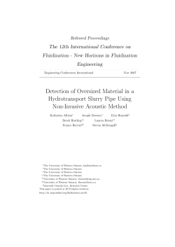 Detection of Oversized Material in a Hydrotransport Slurry Pipe