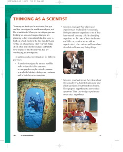 THINKING AS A SCIENTIST