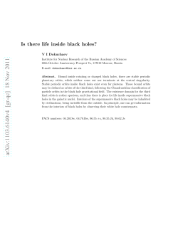 Is there life inside black holes?