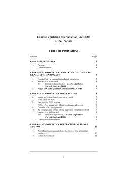 Courts Legislation (Jurisdiction) Act 2006