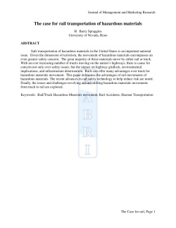 The case for rail transportation of hazardous materials