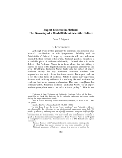 Expert Evidence in Flatland