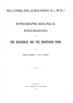 Hydrographic-biological investigations of the
