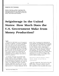 Seigniorage in the United States: How Much Does the U.S.