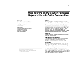 Mind Your P`s and Q`s: When Politeness Helps and