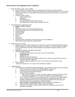 How to look for and negotiate a job in medicine :