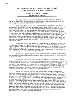 the importance of meat inspection and hygiene in the operation of a