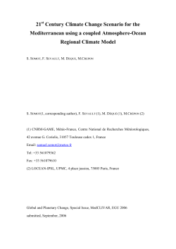 21 Century Climate Change Scenario for the Mediterranean using a
